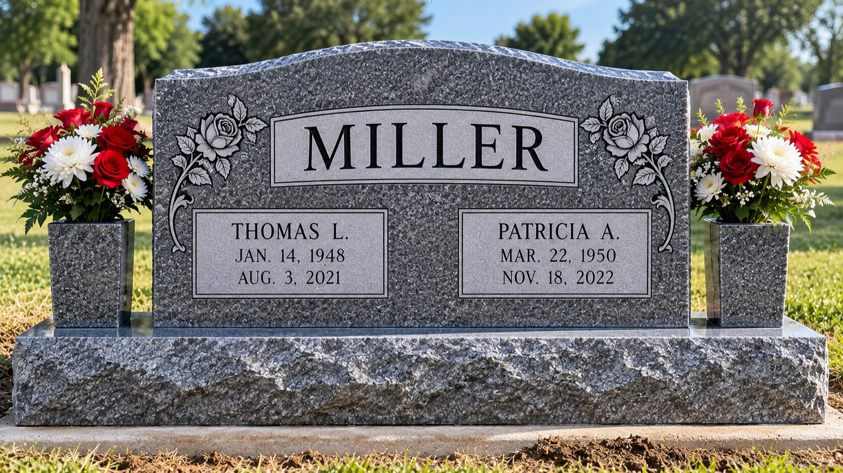 Custom Gray Granite Memorial Custom Cray Granite Upright by Lifetime Stone Creations